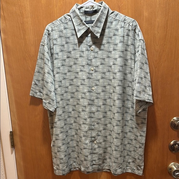 Geoffrey Beene 100% silk shirt size large - Picture 1 of 6